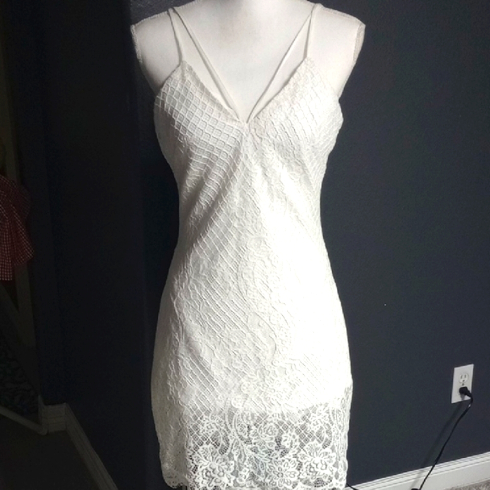 bebe White Lace Dress